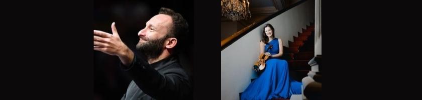 Dirigent Kirill Petrenko und Violinistin Janine Jansen des Silvesterkonzerts (v. l.)